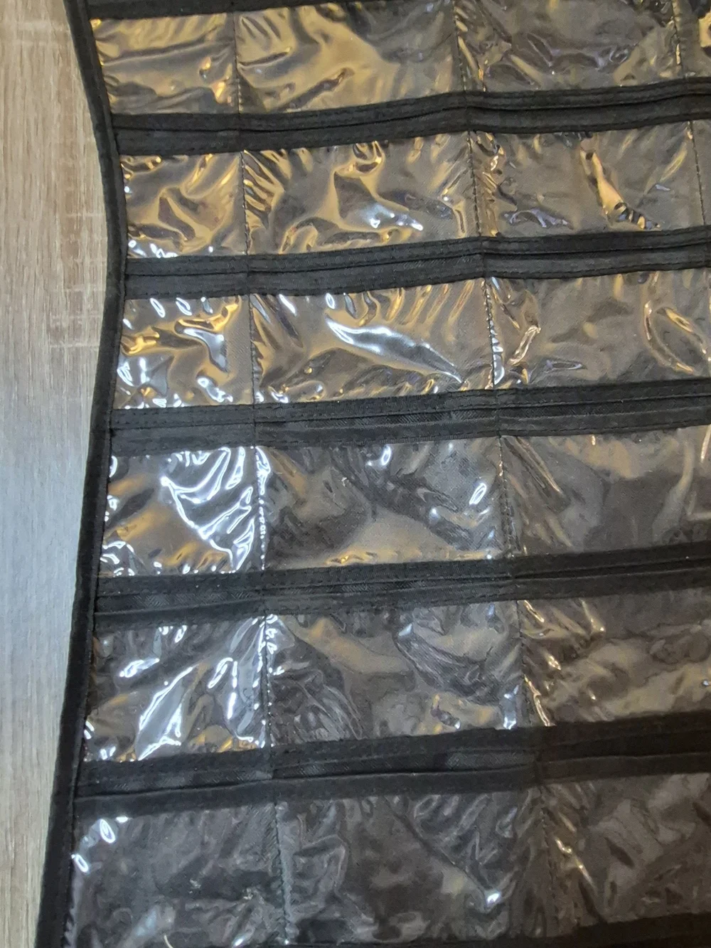 Black Clear Pocket Jewelry Organizer - Hanging Accessory Storage